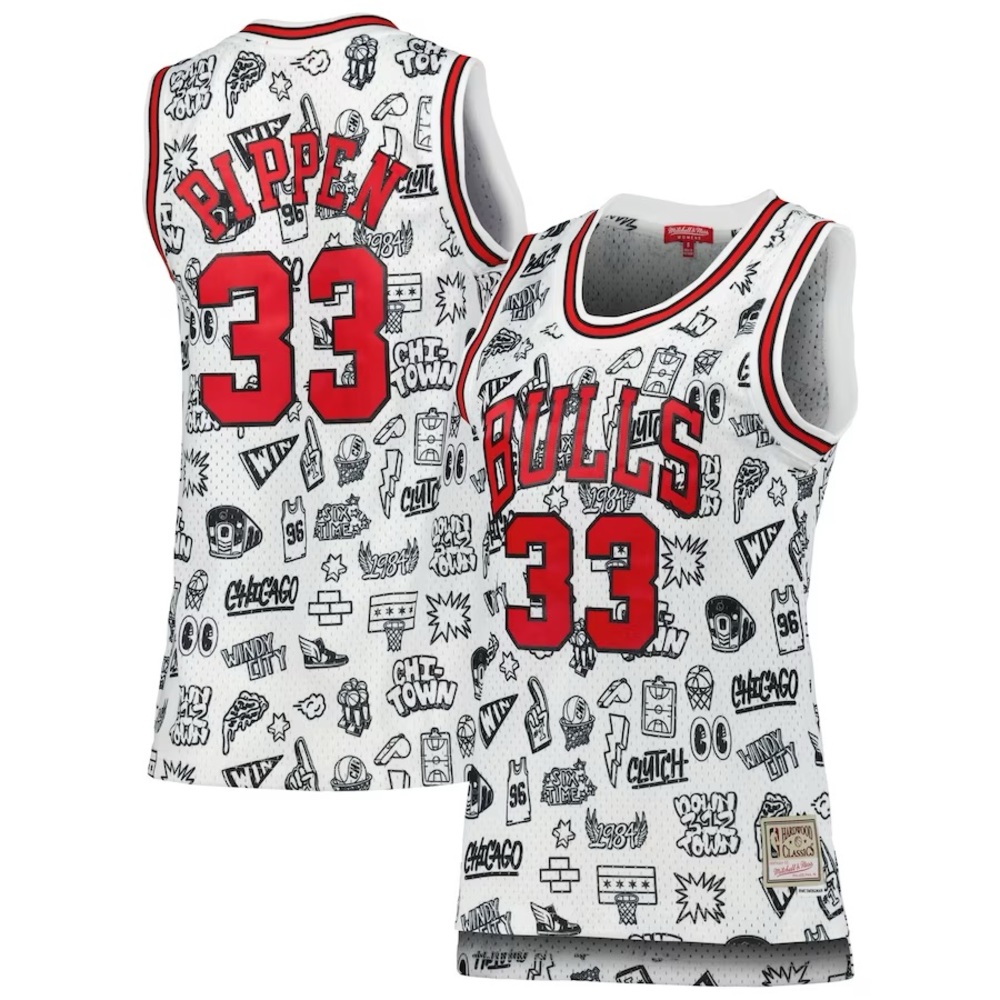 Chicago Bulls Scottie Pippen Doodle Jersey NWT, check size chart for women, kid